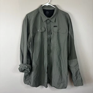 Camicia Wrangler ATG verde militare manica lunga con bottoni 2XT tessuto misto utility - Foto 1 di 8