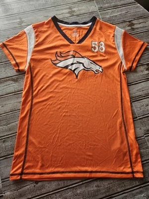 Denver Broncos NFL Women’s XL 14/16 Peyton Manning #18 Orange Jersey Shirt - Image 1 of 4