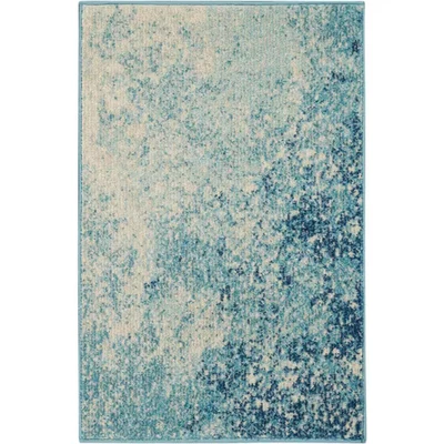 Felpudo Passion Navy Light 2 pies X 3 pies alfombra abstracta contemporánea para cocina Foto 1 de 4