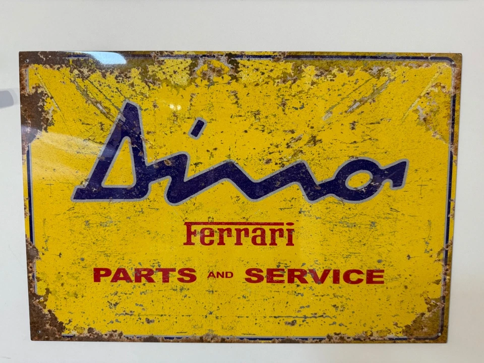 Ferrari Dino Dealer Plaque Plate Sign Parts And Service - Photo 1/1