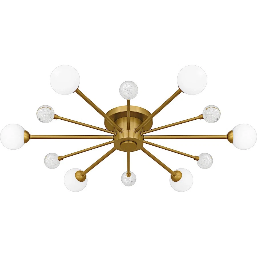 Peine Quoizel 6Lt semi-al ras, grabado en oro/ópalo, cristal/burbuja - QSF6781BRG Foto 1 de 1