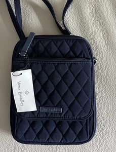 Vera Bradley Mini Hipster Crossbody Navy Blue Purse Wallet Inner Roses NWT - Picture 1 of 2