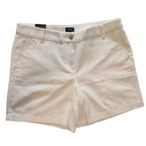 NUEVO CON ETIQUETAS J. CREW 7" Pantalones Cortos Chinos Clásicos, Blanco, Mujer Talla 12 o 14 - Imagen 1 de 11