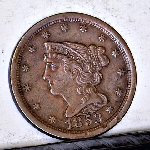 1853 Half Cent - AU Details (#45104) Cover