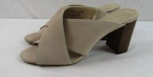 AEROSOLES "HIGH ALERT" BONE SUEDE SLIP IN HEELS SZ 9.5M NWB JS01 - Picture 1 of 9
