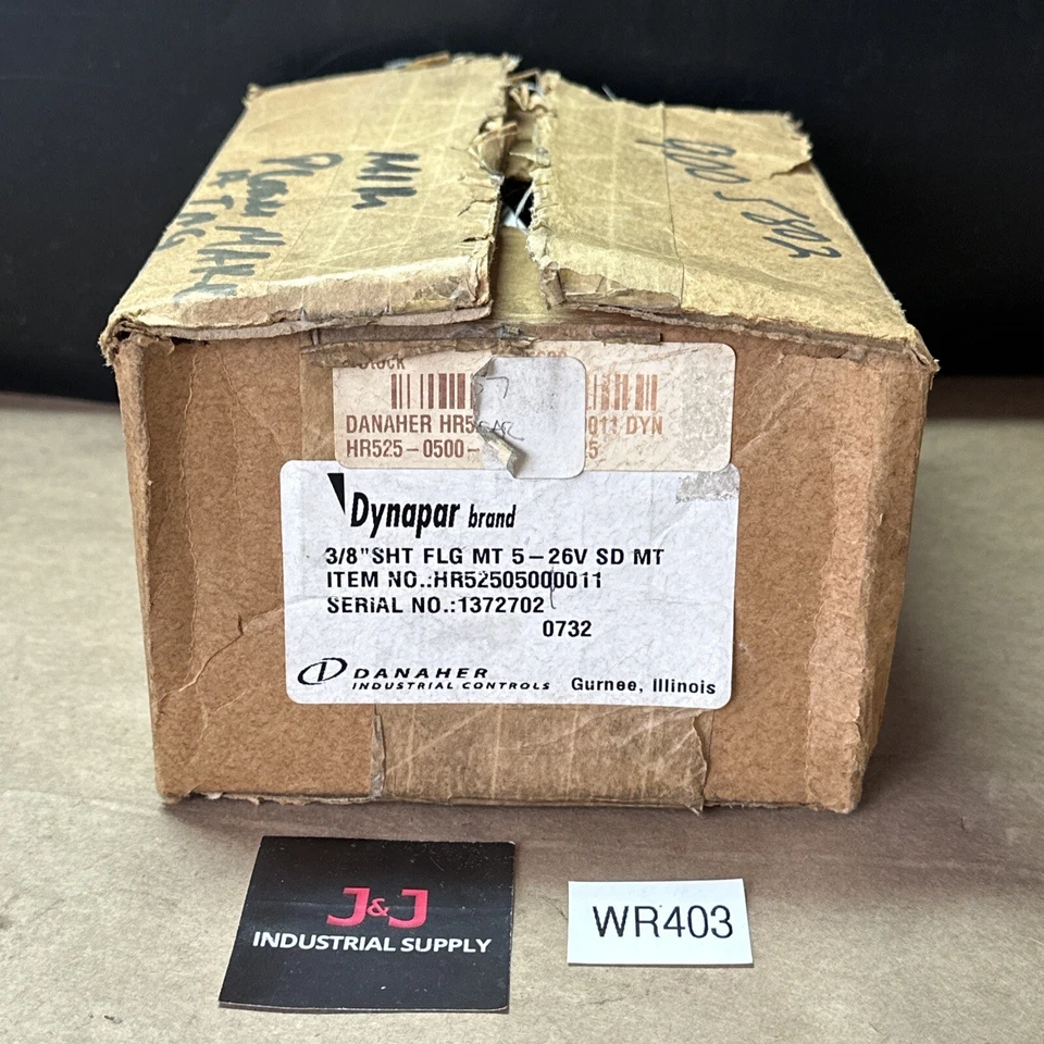 NEW IN BOX- Danaher Dynapar Flange Mount Encoder HR52505000011 3/8” Shaft 5-26V - Image 1 of 4