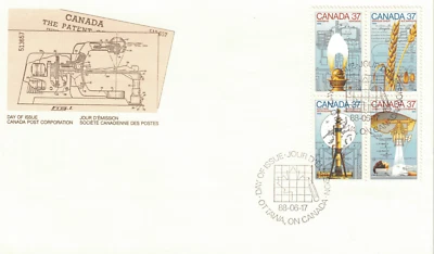 Canada Stamp #1209a - FDC U/A - Science and Technology (1988) 4 x 37¢ - Image 1 of 2