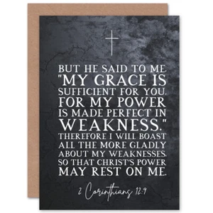 2 Corinthians 12:9 Perfect Weakness Christs Power Bible Blank Greeting Card - Bild 1 von 4