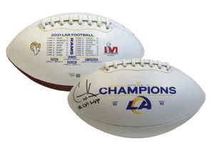 COOPER KUPP Autographed "SB LVI MVP" Rams White Panel Football FANATICS - Picture 1 of 4