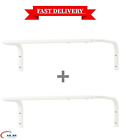2 x IKEA Wall Mounted Clothes Rail Adjustable Bar Hanging Rack White 60-90cm New