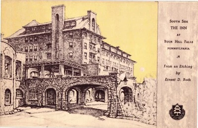 The Inn at Buck Hill Falls Pennsylvania Divided Postcard 1940s - Image 1 of 2