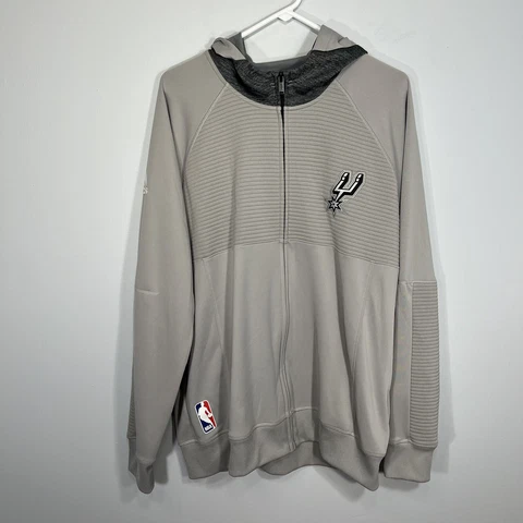 San Antonio Spurs Sweater Adult Large Gray Adidas NBA Hoodie Sweatshirt Mens Cover