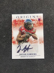 2021 PANINI CHRONICLES ORIGINS DRAFT PICKS JAVIAN HAWKINS AUTO #ed 19/20 ARIZONA - Picture 1 of 2