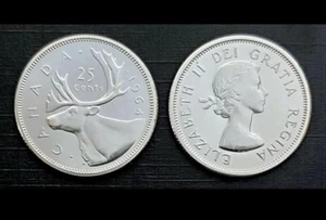1964 Canada 25 Cents Coin Silver Uncirculated (1 Coin Per Purchase) - Bild 1 von 1