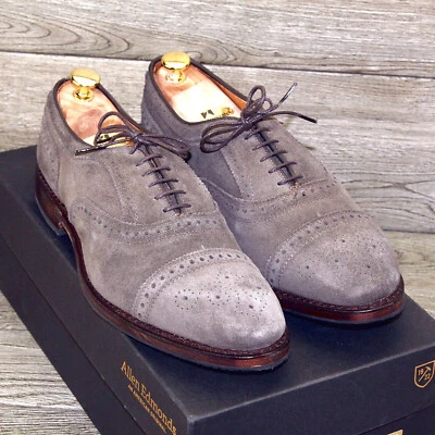 * NIB * $425 Allen Edmonds STRAND  9.5 D  Taupe Suede * new Cedar Trees - Image 1 of 4