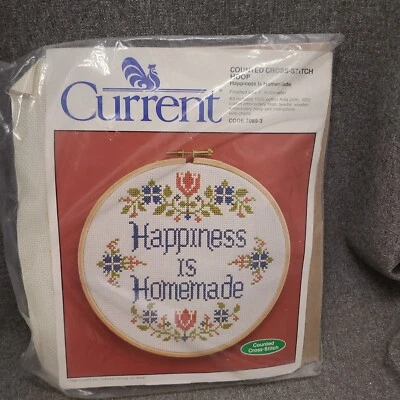 Vintage Current Cross Stitch Kit Happiness is Homemade NIP - Image 1 of 4