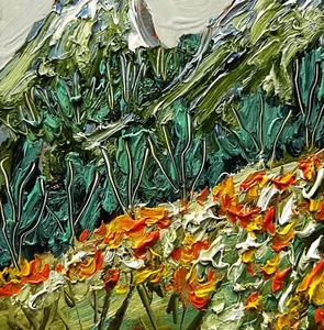 Alpine Meadow Oil Painting Swiss Alps Mountains Switzerland Landscape Signed Art - Picture 1 of 9