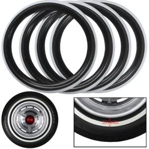 13'' Rims Black White Wall Portawall Tire insert trim set of 4. Flapper Sidewall - Picture 1 of 12