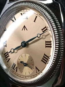 Men Militado VD78 Quartz SS Fluted Bezel Salmon Dial 36mm Luxury Watch - Picture 1 of 20