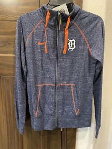 NWT $70 Women's S Nike MLB Navy Detroit Tigers Gym Vintage Team Full-Zip Hoodie - Picture 1 of 9