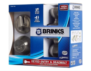 Brinks 2102-119 Perilla de Tulipán de Níquel Satinado Entrada con Llave/Perno Nuevo Caja Abierta - Imagen 1 de 2