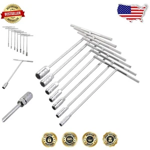 7-Piece T-Handle Socket Wrench Set with Chrome Vanadium Steel - Enhanced Grip - Picture 1 of 8