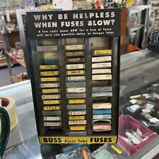 Vintage Buss Auto Fuse Counter Display Metal Advertising Sign Gas Station Rack