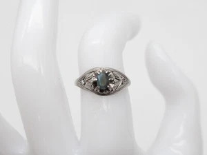 Anello antico anni 20 $ 4000,55 ct naturale AAA+++ alessandrite diamante platino - Foto 1 di 6