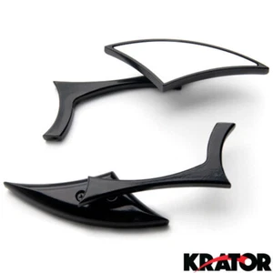 Black Diamond Rearview Side Mirrors Motorcycle Cruiser Chopper Custom w/Adapters - Picture 1 of 3