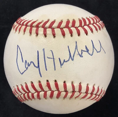 Carl Hubbell Signed Baseball Feeney New York Giants Autograph AS MVP WSC HOF JSA - Image 1 of 4
