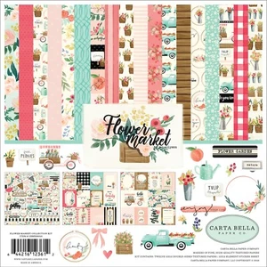 New Carta Bella FLOWER MARKET 12" x 12" Collection Kit Scrapbook Card Paper 2/19 - Picture 1 of 3
