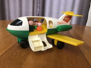 VINTAGE 1980 FISHER PRICE LITTLE PEOPLE JET AIRPLANE W/4 PEOPLE #182 USA TOY - Imagen 1 de 17