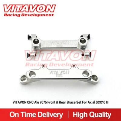 Vitavon CNC Alu 7075 Front & Rear Brace Set for Axial SCX10 III  Silver - Image 1 of 4