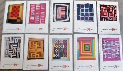 GEE'S BEND QUILTS 10 REMOUNTED Mint Booklet Stamps Scott's 4089 to 4098 - Image 1 of 2