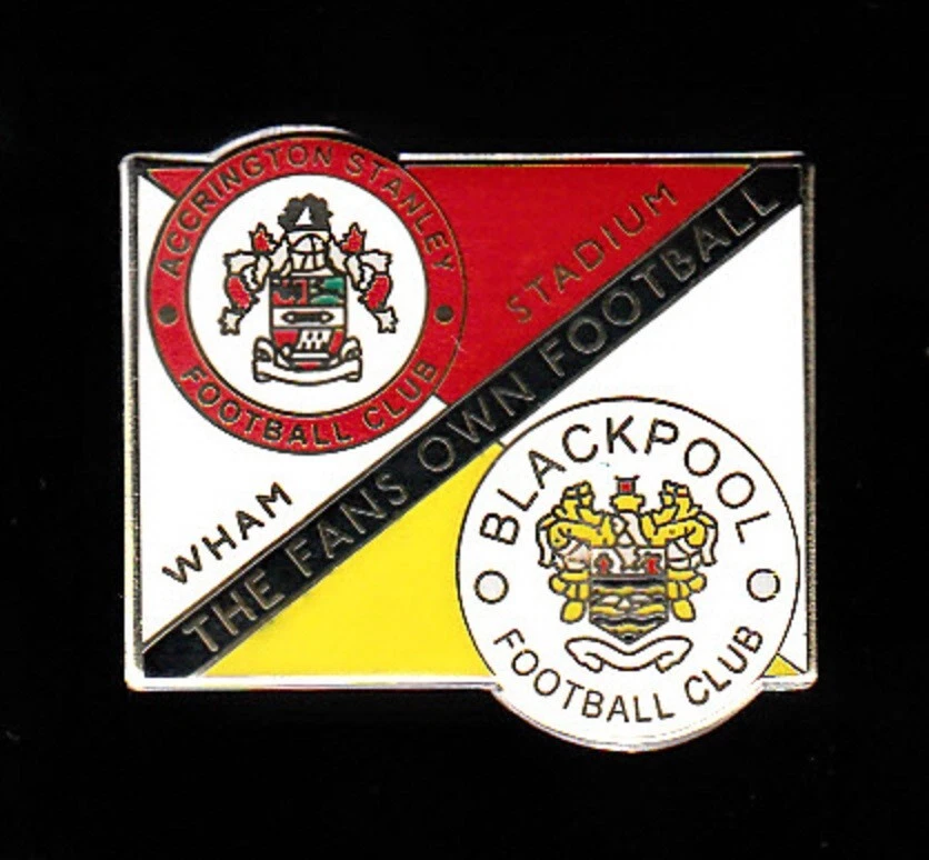 ACCRINGTON STANLEY V BLACKPOOL Fans own football - Badge - Image 1 of 1