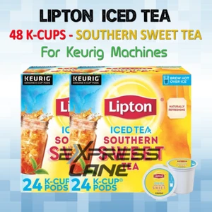 LIPTON 48 K-Coppe capsule cialde tè freddo KEURIG scatola fredda tè nero dolce meridionale - Foto 1 di 2