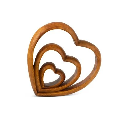Escultura abstracta de madera hecha a mano estatua hecha a mano - Corazones de amor - Regalo... Foto 1 de 2