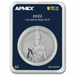 2 dólares Mandalorian™ IG-11 MintDirect® PCGS First Strike Niue 1 oz plata 2022 - Imagen 1 de 2