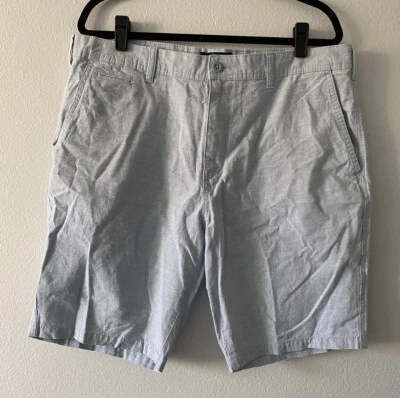 Pantalones Cortos Chinos Informales Hombre Express Calce Clásico Azul y Blanco Lino Algodón 36 Foto 1 de 3