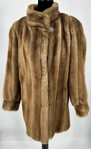 Style VI Ltd. Damen Art Deco Kragen Faux Nerz Pelzmantel Größe Large braun Zobel - Bild 1 von 13
