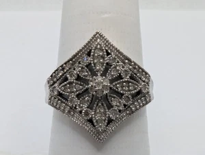 Anello a grappolo JWBR in argento sterling 925 con diamanti misura 7 - Foto 1 di 8