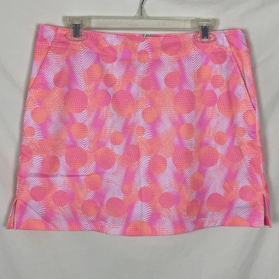 Lady Hagen Golf Skirt SKort Size 10 Coral Hot Pink Polka Dot PIckleball Tennis - Image 1 of 4
