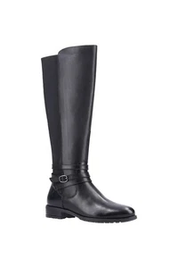 Hush Puppies Vanessa kniehohe Damenstiefel Leder schwarz mit Absatz UK 6 - Bild 1 von 4