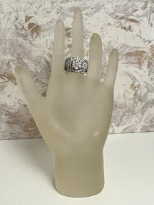 SJD Signed Sterling Silver & Crystal Ring size 7 - Picture 1 of 2