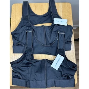 CARE + WEAR Sujetador de Recuperación Post Cirugía Ajustable Negro Pequeño LOTE/2 NUEVO Comodidad - Imagen 1 de 12