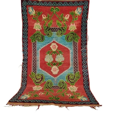 Monumental Vintage Moroccan Wool Rug Hand-Knotted Berber Masterpiece 12x6 Carpet - Image 1 of 4