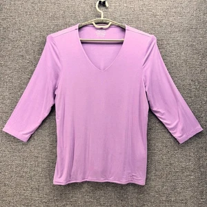 Chicos Womans Shirt Size XL or 3 Ultimate Tee 3/4 Sleeve Double Fabric Front - Picture 1 of 11