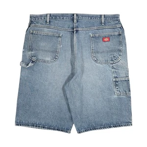 Dickies Blue Relaxed Fit Denim Carpenter Shorts W40 Cargo Work Jorts Workwear - Picture 1 of 12