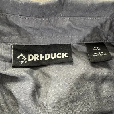 EUC Dri Duck Men's Size 4XL Gray Ripstop Long-Sleeve Gray Shirt - Image 1 of 4