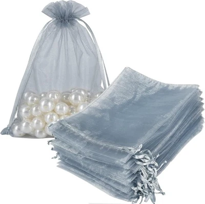 100x Organza Bags Drawstring Mesh Bags Drawstring, Gift Bag 4*6 in For Wedding - Image 1 of 4
